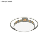 Round Flush Mounted Acrylic Led Ceiling Lamp In Pink/White/Gray – Perfect For Bedroom Lighting