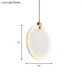 Round Glass Pendant Lamp With Modern Led Lighting In White Or Warm Light - Available 3 Sizes