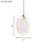 Round Glass Pendant Lamp With Modern Led Lighting In White Or Warm Light - Available 3 Sizes