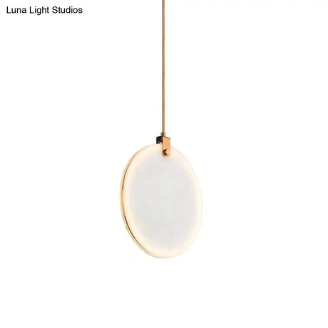 Round Glass Pendant Lamp With Modern Led Lighting In White Or Warm Light - Available 3 Sizes