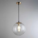 Round Industrial Style Glass Hanging Ceiling Light For Restaurants - 1 Fixture Gold / 6