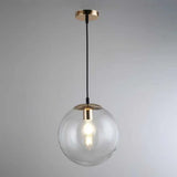 Round Industrial Style Glass Hanging Ceiling Light For Restaurants - 1 Fixture Gold / 6