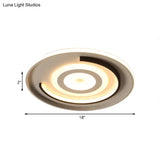 Round Led Acrylic Flush Mount Ceiling Lamp - 18’/21.5’ Diameter Warm/White Light Contemporary