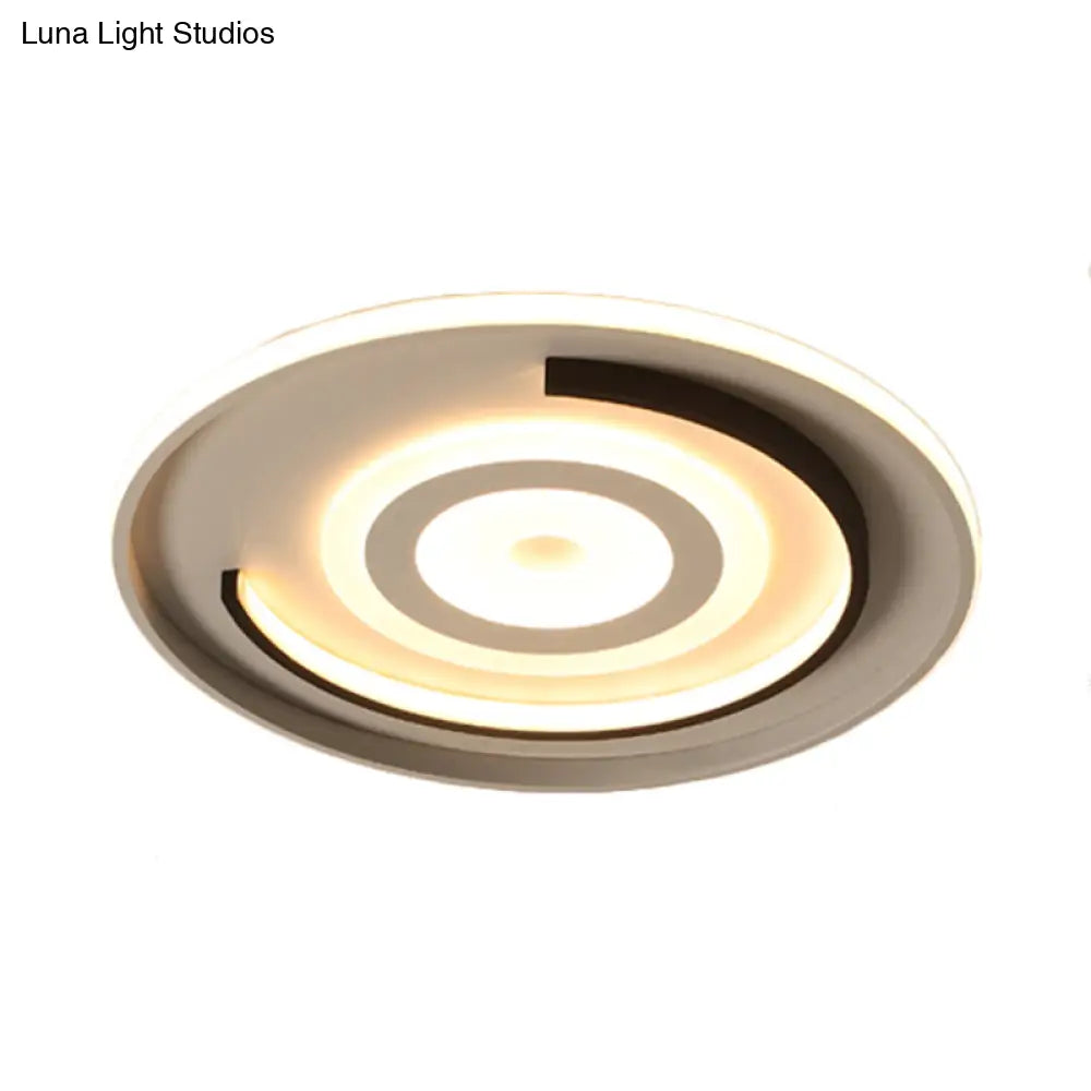Round Led Acrylic Flush Mount Ceiling Lamp - 18’/21.5’ Diameter Warm/White Light Contemporary