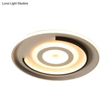 Round Led Acrylic Flush Mount Ceiling Lamp - 18’/21.5’ Diameter Warm/White Light Contemporary