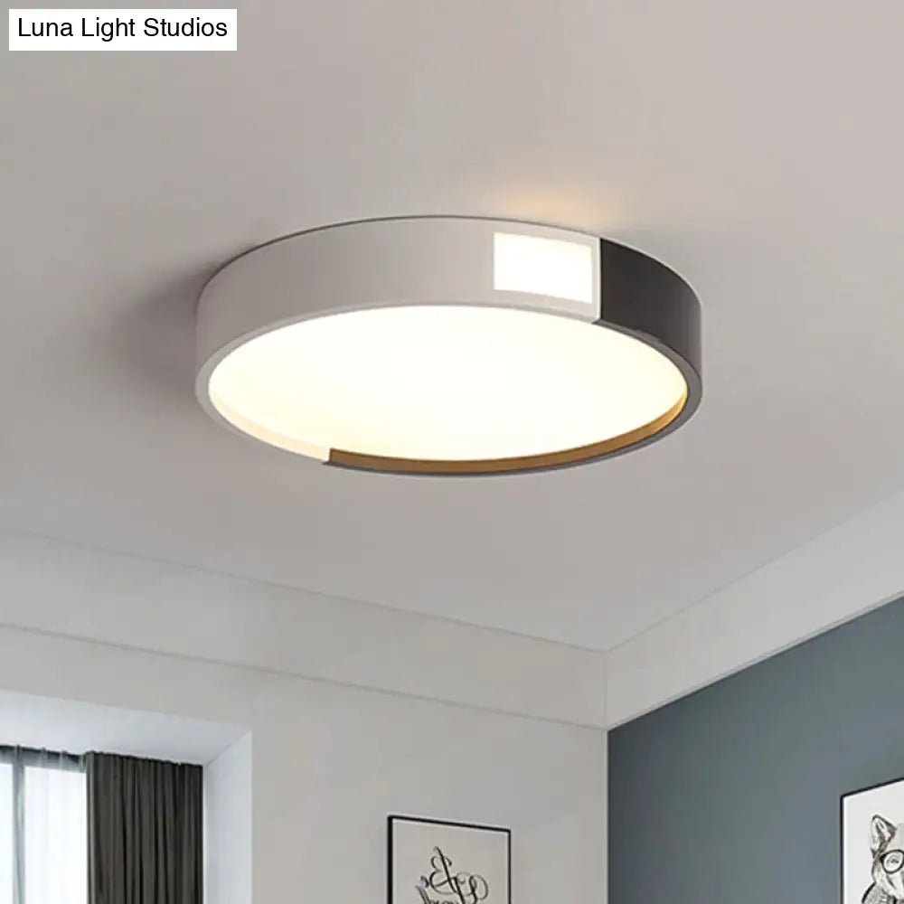 Round Led Ceiling Light Fixture In Black/White Sizes 16’ - 23.5’ For Modern Bedrooms