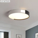 Round Led Ceiling Light Fixture In Black/White Sizes 16’ - 23.5’ For Modern Bedrooms