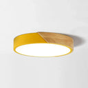 Round Led Macaron Ceiling Light With Acrylic Shade And Wood Accents Yellow / 9’