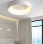 Round Modern Led Ceiling Lights For Living Room Bedroom Study Dimmable + Rc Lamp Fixtures White