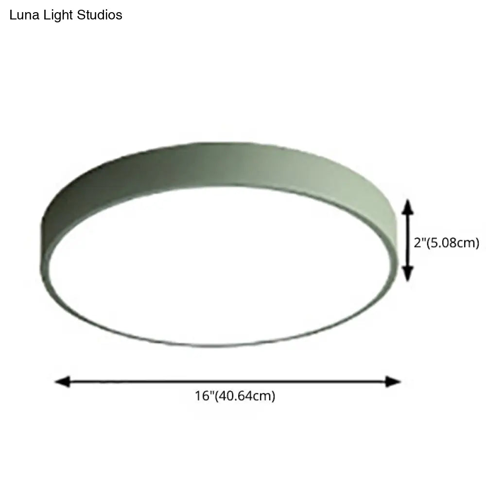 Round Nordic Metal Ceiling Lamp With Led Flush Mount Light For Bedrooms
