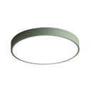 Round Nordic Metal Ceiling Lamp With Led Flush Mount Light For Bedrooms Green / 12 White