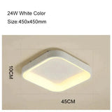 Round/Square/Triangle Modern Led Ceiling Lights For Living Room Bedroom Study Dimmable + Rc Lamp