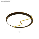Rounded Bedroom Flush Ceiling Light Acrylic Led Mount Lamp In Black - 16’/19.5’ W