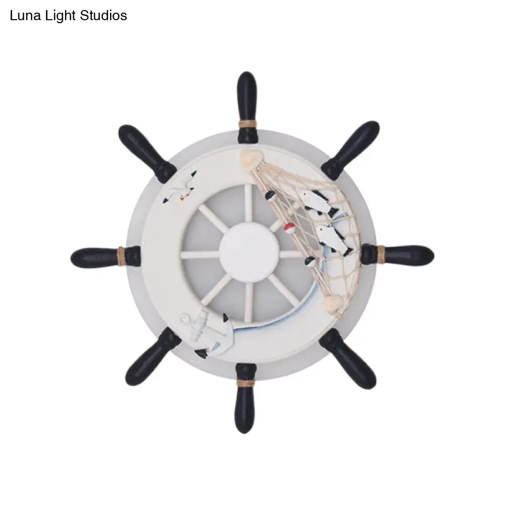 Rudder Bedside Wall Lamp - Acrylic Led Creative Lighting In Light Blue/White