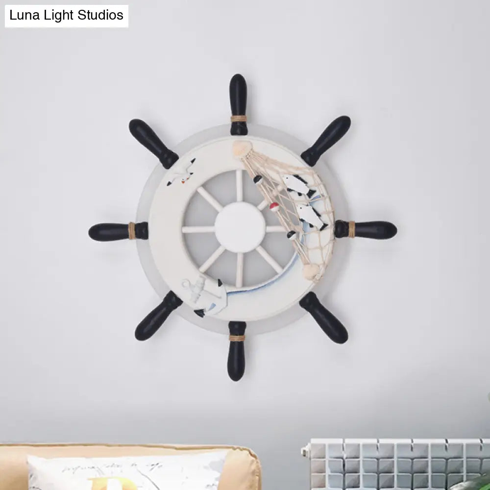 Rudder Bedside Wall Lamp - Acrylic Led Creative Lighting In Light Blue/White