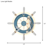 Rudder Bedside Wall Lamp - Acrylic Led Creative Lighting In Light Blue/White