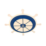 Rudder Flushmount Led Kids Ceiling Lamp - 19.5/23.5 Acrylic Blue Warm/White Light