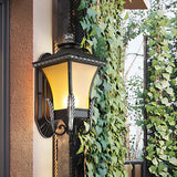 Rustic Aluminium Wall Light Lantern With Frosted Glass Shade And Leaf Design - Black 1 Bulb