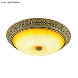 Rustic Amber Glass Led Ceiling Light In Gold Various Sizes