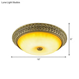 Rustic Amber Glass Led Ceiling Light In Gold Various Sizes