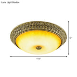 Rustic Amber Glass Led Ceiling Light In Gold Various Sizes