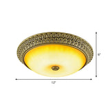 Rustic Amber Glass Led Ceiling Light In Gold Various Sizes