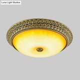 Rustic Amber Glass Led Ceiling Light In Gold Various Sizes