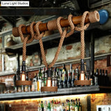 Rustic Bamboo Island Lighting Chandelier In Beige - Linear Bar Fixture
