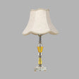 Rustic Beige Fabric Nightstand Lamp With Crystal Base - Ideal For Living Room Empire Shade