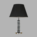 Rustic Black Fabric Table Lamp With Crystal Deco - Perfect For Bedroom Décor