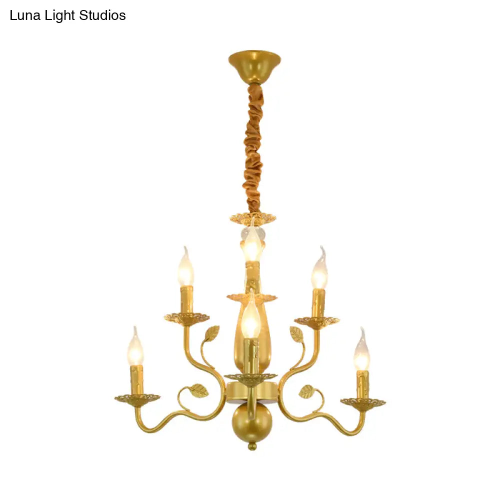 Rustic Black/Gold Metal Pendant Chandelier - 5/12/16 Lights Elegant Dining Room Ceiling Fixture