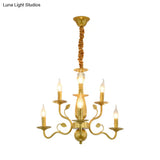 Rustic Black/Gold Metal Pendant Chandelier - 5/12/16 Lights Elegant Dining Room Ceiling Fixture