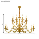 Rustic Black/Gold Metal Pendant Chandelier - 5/12/16 Lights Elegant Dining Room Ceiling Fixture