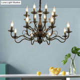 Rustic Black/Gold Metal Pendant Chandelier - 5/12/16 Lights Elegant Dining Room Ceiling Fixture
