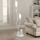 Rustic Branch Shaped Standing Lamp - 2 Bulbs Metallic Finish White/Black Guest Room Floor Light
