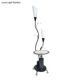 Rustic Branch Shaped Standing Lamp - 2 Bulbs Metallic Finish White/Black Guest Room Floor Light