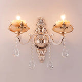 Rustic Bud Wall Light With Ruffle Glass And Crystal Draping In Weathered Zinc - Vintage Mount