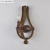 Rustic Candle Metal Sconce Light - 8/11.5/15 Wide Country Style 1/2/3 Lights Dining Room Wall