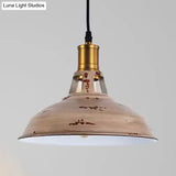 Rustic Copper/Beige/Rust/Gray Barn Pendant Light – Farmhouse-Wrought Iron 1-Light Fixture For