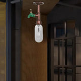 Rustic Copper Single Light Industrial Ceiling Fixture With Clear Glass Capsule Shade And Pipe