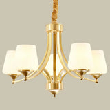 Rustic Cream Glass Gold Bud Chandelier Pendant Light For Living Room 5 /
