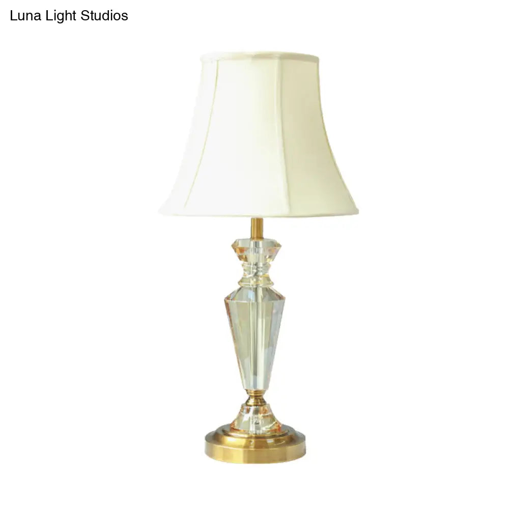 Rustic Crystal Bell Paneled Night Light - Living Room Lamp (White)
