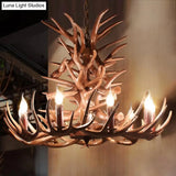 Rustic Deer Horn Resin Chandelier - Dining Room Suspension Light Fixture