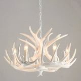 Rustic Deer Horn Resin Chandelier - Dining Room Suspension Light Fixture