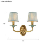 Rustic Drum Wall Mount Light - Countryside 1/2-Head Sconce Lamp In Brass
