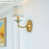 Rustic Drum Wall Mount Light - Countryside 1/2-Head Sconce Lamp In Brass