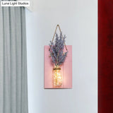 Rustic Glass Jar Twinkle String Lights In Pink For Cafe Restaurants