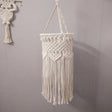 Rustic Hemp Rope Pendant Light With Criss-Cross Fringe Corridor Drop Design - 1 Head White