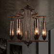 Rustic Iron Flute Hanging Light: Creative Chandelier With Number Design Perfect For Bars Rust