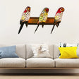 Rustic Lodge Stained Glass Parrot Wall Sconce - 3-Light Lighting For Living Room